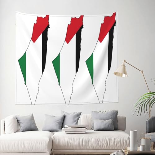 Tapiz grande de Palestina con mapa impreso de 152x130 cm para decoración artística de fondo 2