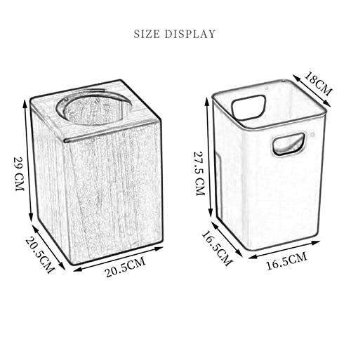 Caneca de Basura Cuadrada de Madera 8L miniatura 2