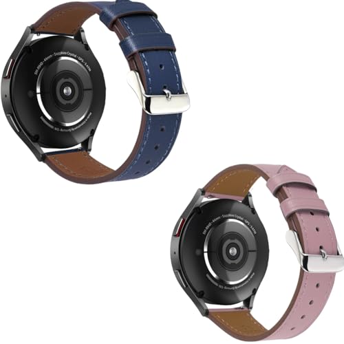 22mm Premium Italy Leather Watch Bands Compatible with Samsung Watch 3 45mm, Galaxy 46mm, Gear S3 Frontier, Quick Release Wear-resistant Leather Watch Straps Replacement Band for Women Men(Pack of 2)