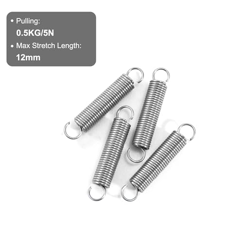 GUNGY Zugfedern mit Haken Edelstahl Zugfeder Spannfeder 20mm Außendurchmesser 4mm Drahtdurchmesser 0,45 mm Maximale Zugkraft 0,49kg 0,45x4x20mm 20 Stück
