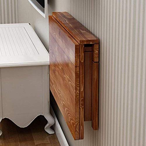 Tabelle Computer-Schreibtisch aus massivem Holz Folding Esstisch Wand- Klapptisch Space Saver Convertible Schreibtisch verkohlen Falten