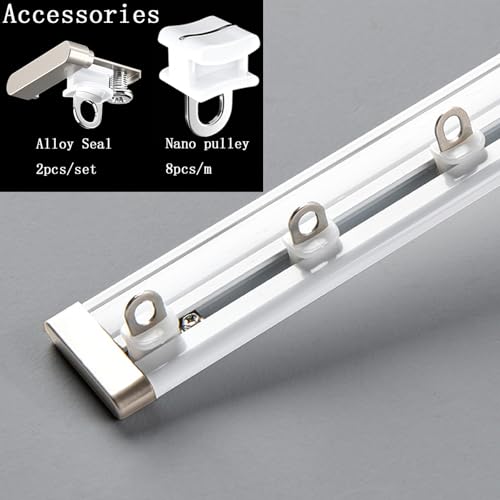 Rail à rideaux ultra-fin pour plafond blanc réglable de 1 à 6 mètres - 6