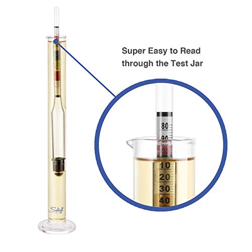 SOLIGT Triple Scale Hydrometer and Glass Test Jar for Wine, Beer, Mead & Cider - ABV, Brix and Gravity Test Kit
