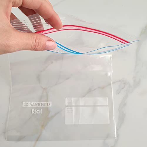 10 Sacos Herméticos Zip Lock Com Fecho Duplo 1L Sacos Plásticos Para Alimentos Sanremo