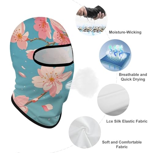 Balaclava para hombre y mujer, máscara completa para esquiar, ciclismo y motociclismo, con diseño floral miniatura 3