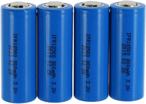 RGYDFTYGH 4 Pack 3.2V 18500 top 800mAh Rechargeable Battery Set Batteries for s Headlamps Fans Digital Cameras Toys s Speakers Surveillance Devices