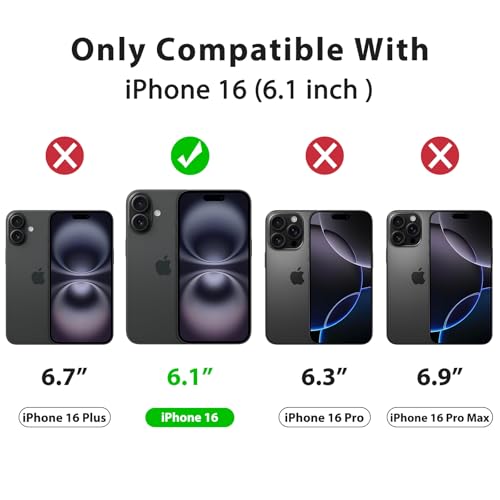 Image of Tobfit Magnetic Case for iPhone 16 Compatible with Mag Safe, Translucent Matte Back Slim Shockproof Phone Cover for iPhone 16