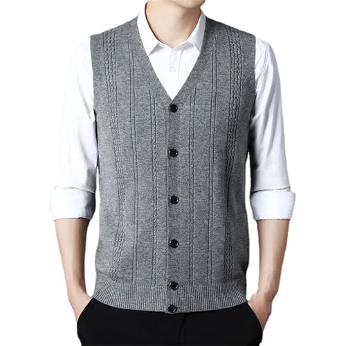 Men's Pullover Sleeveless Vest Spring Warm Thick V-Neck Slim Fashion Sweaters Knitted Retro Argyle Casual Wool Tank4