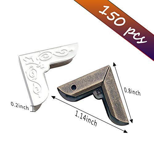 150Pcs Book Corner Protector Metal Corner Cover For Scrapbook Album Menu Folder Include 50Pcs Gold, 50Pcs Silver And 50Pcs Bronze #TOP1