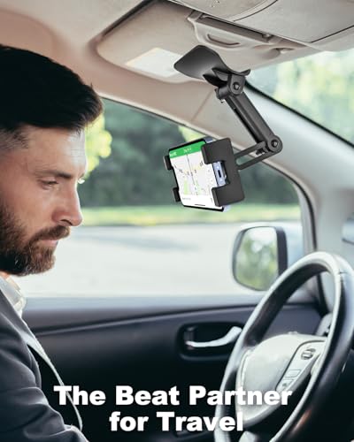 Phichy Dashboard Phone Holder - Cell Phone Mount Car Dashboard Clip for Rear View Mirror, Sun Visor, 360 Degree Rotation Car Dash Clamp, Compatible with iPhone 15 14 13 12 11 Pro Max All Smartphone - Thumbnail 2