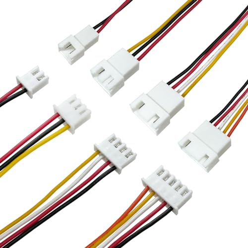 Cermant 20pcs XH2.54MM 2PIN 3PIN 4PIN 5PIN Double End Female and Male Connector Extension Cord Terminal Connector Electronic Wire Cable 200mm Compatible with JST XH