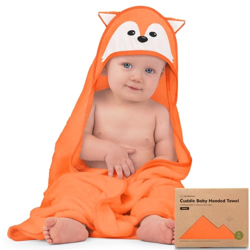Image of KeaBabies Baby Hooded Towel - Viscose Derived from Bamboo Baby Towel, Toddler Bath Towel, Infant Towels, Large Hooded Towel, Organic Baby Towels with Hood for Girls, Babies, Newborn Boys (Fox)
