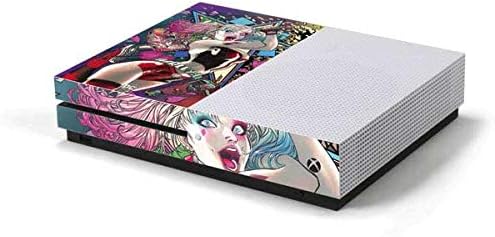 Skinit Calcomanía para juegos compatible con la consola Xbox One S, diseño colorido de Harley Quinn de Warner Bros