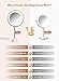 10x Magnifying Mirror with Light, Flexible Gooseneck Make up Mirror with Lights and Magnification, Battery Operated Cordless Magnified with Suction Cups for Wall Bathroom