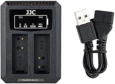 JJC USB Triple Battery Charger Adapter for Ricoh GRIII WG-6, Olympus Tough TG-6, TG-5, TG-4, TG-3, TG-2, TG-1, Stylus X-Z2 iHS, SP-100 Digital Cameras for Ricoh DB-110, Olympus LI-90B Battery