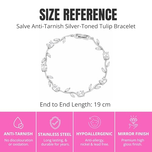 Image of SALVE Coquette Golden Tulip Bracelet for Women Stylish | Anti Tarnish Jewellery for Women, Hand Wristlet for Girls | Aesthetic Accessories for Girls, Valentine's Gift for Girlfriend