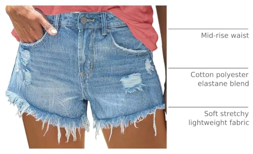 Image of MODARANI Denim Shorts for Women Distressed Jean Shorts Ripped Summer Hot Short