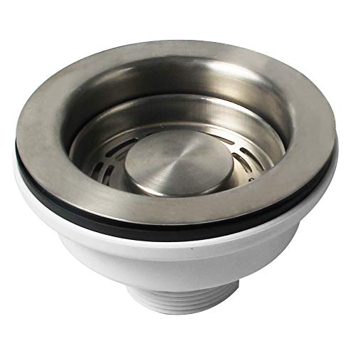 Talea Kitchen Sink Bowl Type Basket Strainer 114mm Flange Drain Waste with Plug White