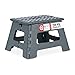 Produktbild Relaxdays Klapphocker faltbar, Camping Hocker, Kinder Badhocker, bis 150 kg, Kunststoff, HxBxT: 22 x 35 x 28 cm, grau, Dunkelgrau