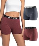 FORVEVO Merino Wool Boyshorts Underwear for Women 2 pack,Breathable Boxer Briefs Womens,Dry Panties for Ladies, Moisture Wicking Soft Comfortable for Office, Hiking(Multicolor02,L)