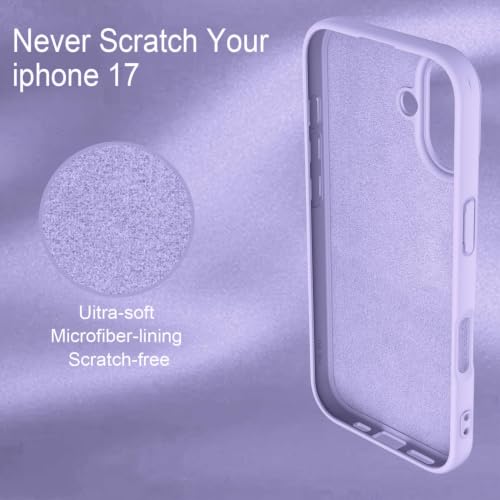 Image of DIZORO Compatible with iPhone 17 Case 6.3, Slim Liquid Silicone 3 Layers Full Covered Soft Gel Rubber Phone Cases Protective Back Cover 6.3 Inch - Purple