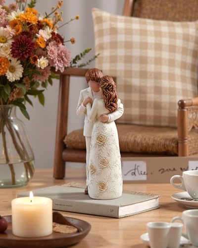 Figura pareja romántica resina estatua adornos para hogar miniatura 7