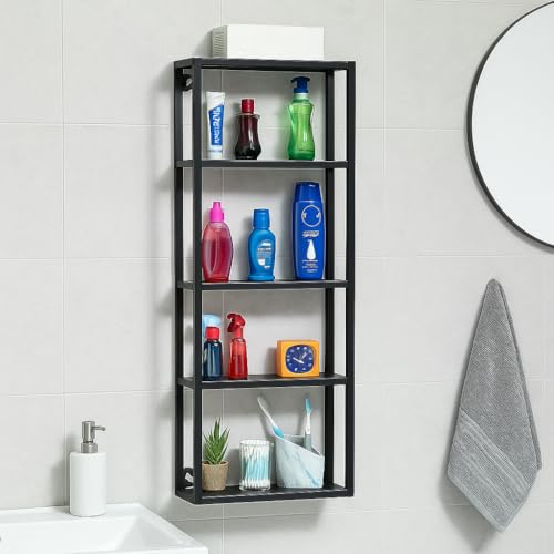 Image of MILAD SAIFIX Wall Shelf 5 Tier Wall Mount Condiment Storage Rack Floating Shelves | Storage Holder | Display Organizer | Wall Shelves (36L*18W*101H cm)