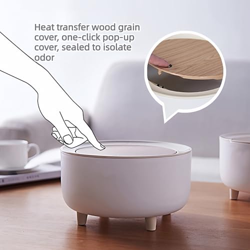 Caneca de basura mini de escritorio con tapa, 2L miniatura 4