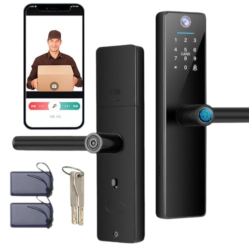 Smart Fingerprint Door Lock with Peephole & App