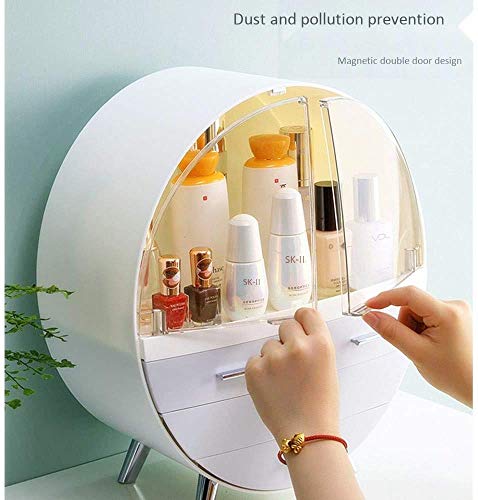 Makeup Organizer Large Capacity Dustproof and Waterproof Cosmetic Organizer Box Fully Open Makeup Display Boxes,Makeup Caddy Holder for Bathroom, Countertop,Dresser (Grey)