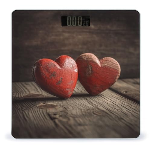 Báscula digital de baño con diseño corazón y vidrio templado miniatura 1