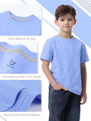 4 Pack Boys Shirts Short Sleeve Cotton Shirts for Boys Summer Tshirts Kids Basic T-Shirts Unisex Tees Top Clothes3