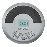 Riptunes CD Player Portable Rechargeable Battery Bulit-in - Wireless, Dual Speakers Anti-Skip Protection - Compatible MP3 USB- Silver