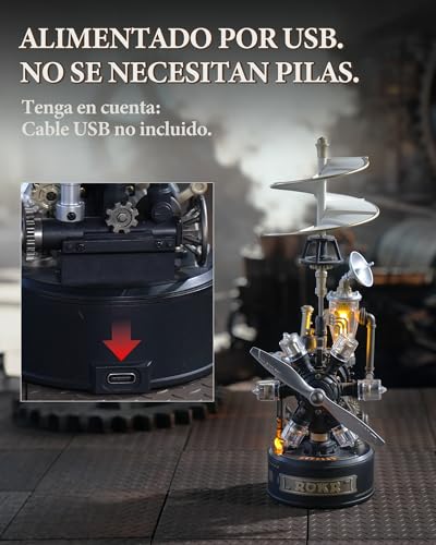 Helicóptero rotativo ROKR con movimiento mecánico real para construir en plástico y metal 6