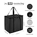Reusable 6 Cup Drink Carrier with Handle and Insulated Food Delivery Bag, Portable Plastic Cup Caddy, 26L Grocery Cooler Box for Car Delivery, Travel, Picnic(Black)