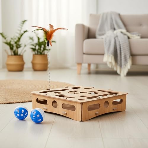 Jouet de stimulation pour chats avec jeu de cache-cache interactif