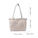 Cute Floral Quilted Small Tote Bag for Women Lightweight Shoulder Handbag for Daily Use (Light Pink purple)