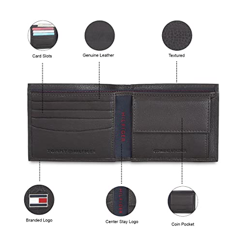 Image of Tommy Hilfiger Tavira Men Leather Gift Set Include Large Size Belt and Wallet Black /Brown