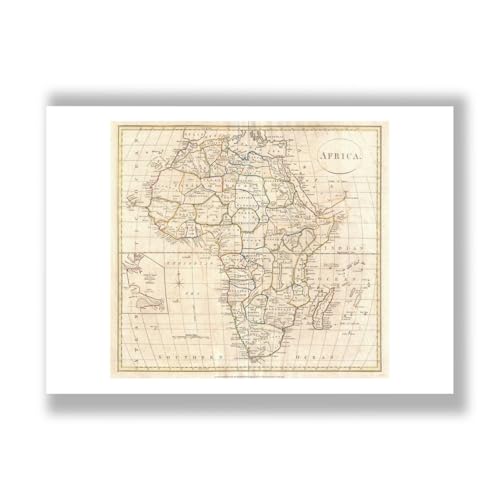 Carte de l'Afrique Clement Cruttwell 1799 pour décorer un salon au style vintage et voyage