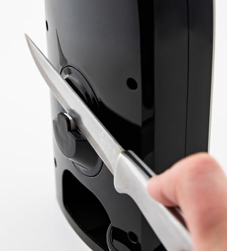 Homecraft Electric Can Opener by Nostalgia – Extra Tall and Sturdy Base with Magnetic Lid Remover, Bottle Opener, Knife Sharpener, Cord Storage - Black by Nostalgia - Used condition - US$17.46