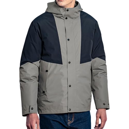 Image of hooded assault jacket men's autumn American casual patchwork color outdoor men's jacket