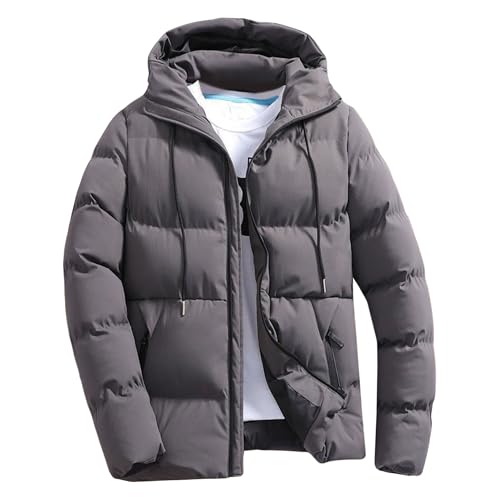 Doudoune à capuche homme veste d hiver bouffante en duvet de canard chaude noire