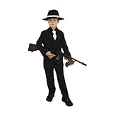 Charades Gangster Suit Children's Costume, Large, Black/White