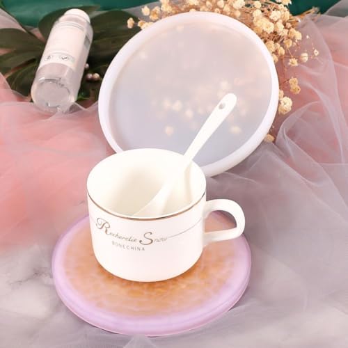 Image of R H Lifestyle Silicone Moulds Round Resin Art Mould Coaster Mould for Resin Art Epoxy Casting Mould Tray Photo Frame Mold Resin Coaster Mould Set of 4, 6 Inch