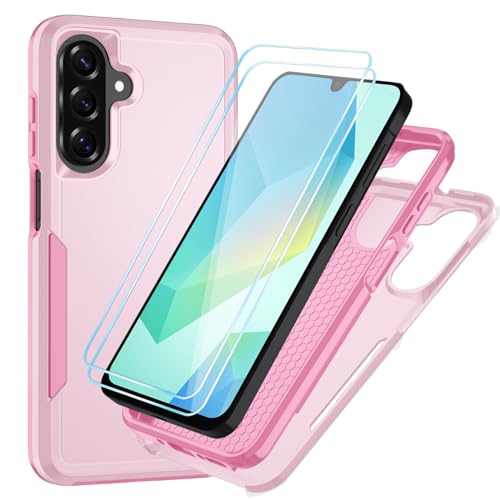 Suncasetor Samsung Galaxy A16 5G/4G�p�P�[�X HD�X�N���[���v���e�N�^�[�t�� [�~���^���[�O���[�h�̗����ی�] Galaxy A16 5G�p���ϋv�t���{�f�B�ϏՌ��ی�P�[�X�A���킢���s���N