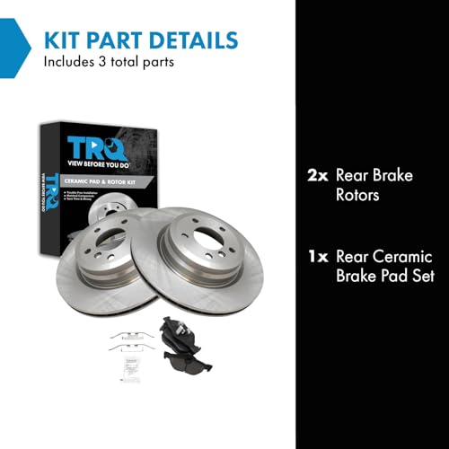 Image of TRQ Rear Brake Pad and Rotor Set Ceramic Compatible with 2013-2014 BMW X1