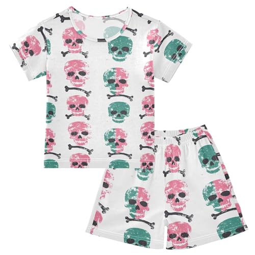 Skull Pajama Set Pajamas Sleepwear Nightwear Loungewear Clothes Set B04043513
