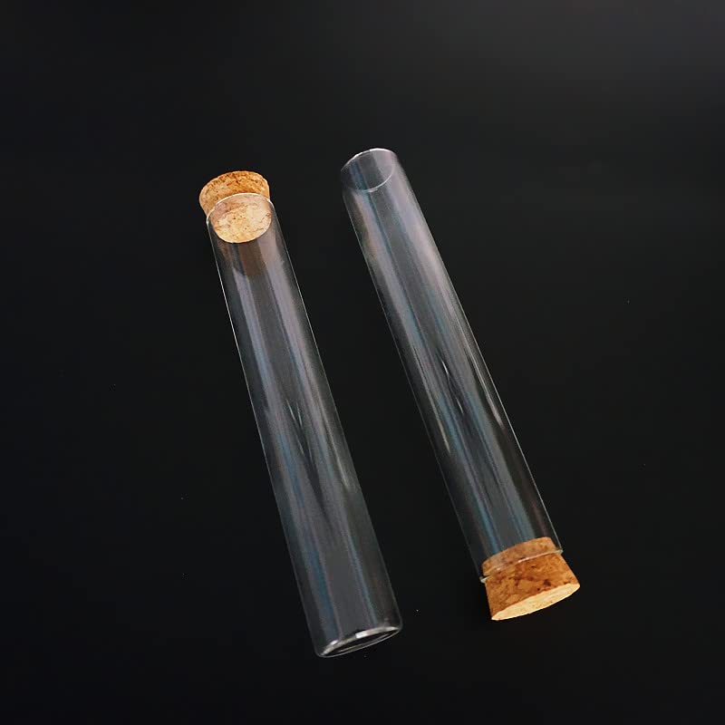 24 unids/Lote 25x150mm Tubo de ensayo de Vidrio de Fondo Plano Transparente con Tapones de Corcho Suministros de Laboratorio