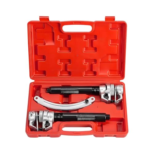 BREEZENEST Spring Compressor Kit Heavy Duty Coil Spring Compression Tool with Safety Guard and Storage Box 1.2T Capacity 280mm Clamping Range for Car Van SUV Suspension Strut Removal