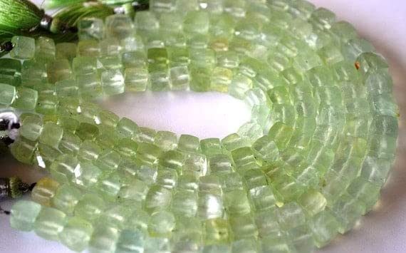 Préhnite naturelle authentique 6-8mm pour remplacer les perles synthétiques de vos bijoux